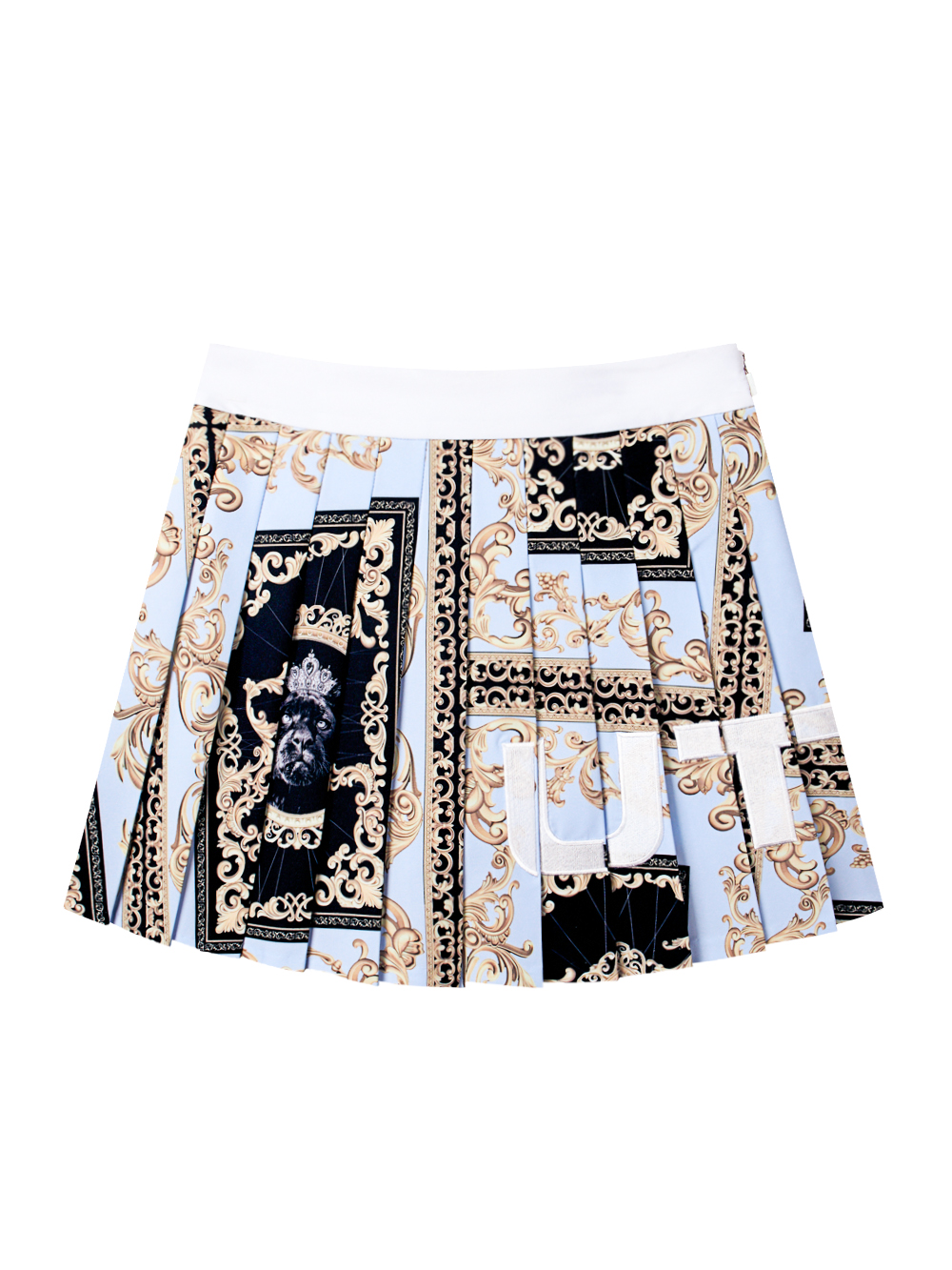 UTAA Color Pearl Baroque Pleats Skirt : Sky Blue (UD2SKF309SB)