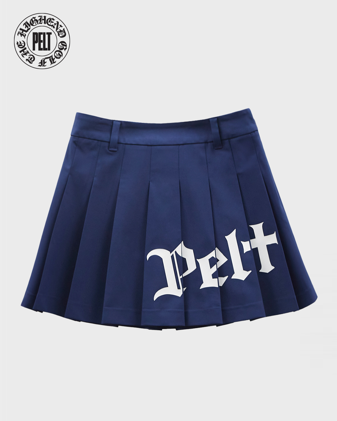 PELT Letter Logo Basic Pleats Skirt : Navy (PB2SKF061NA)