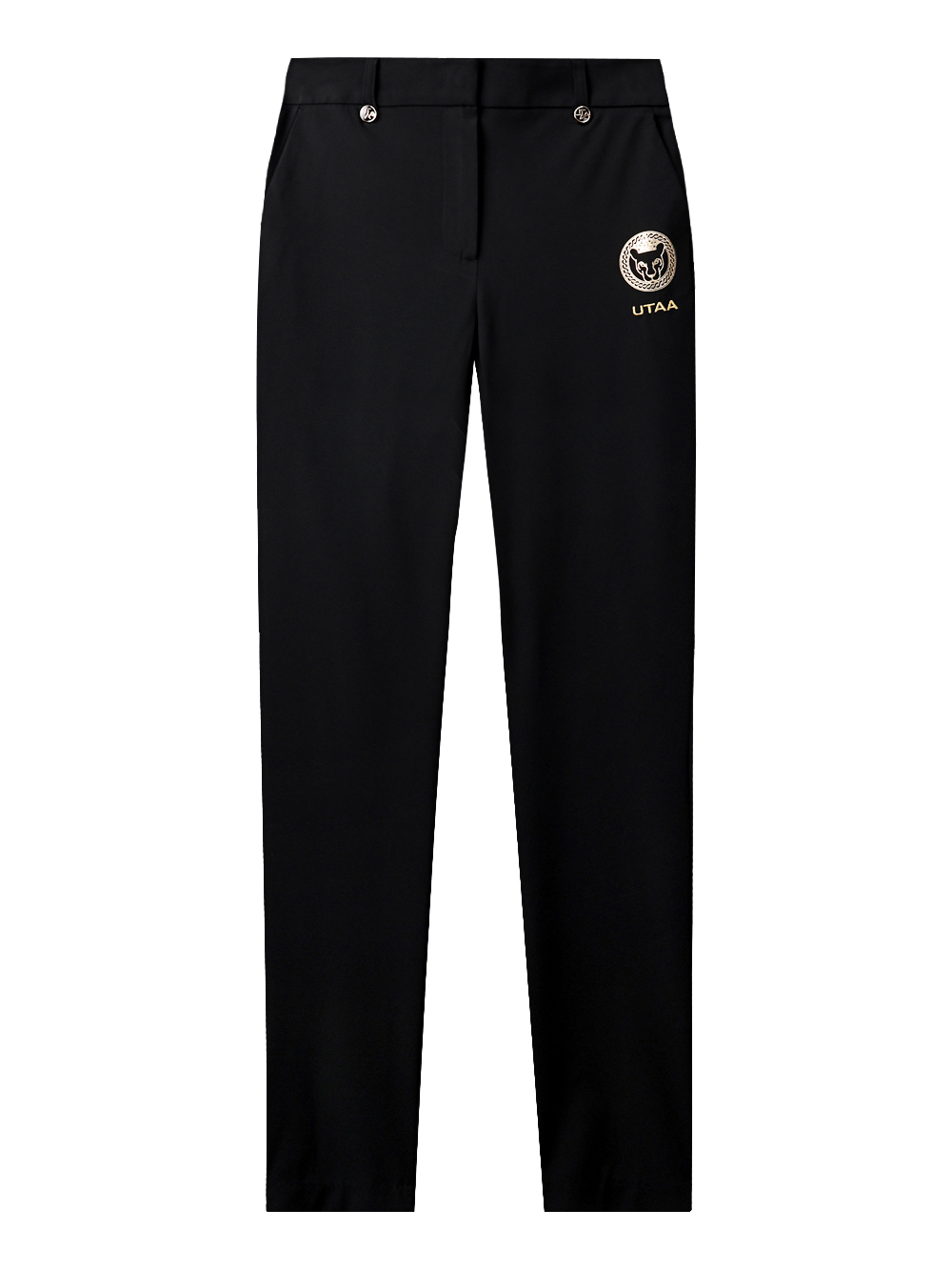 UTAA Marvel Crown Ring Panther Golden Switch Button Pants : Women&#039;s Black (UD2PTF163BK)