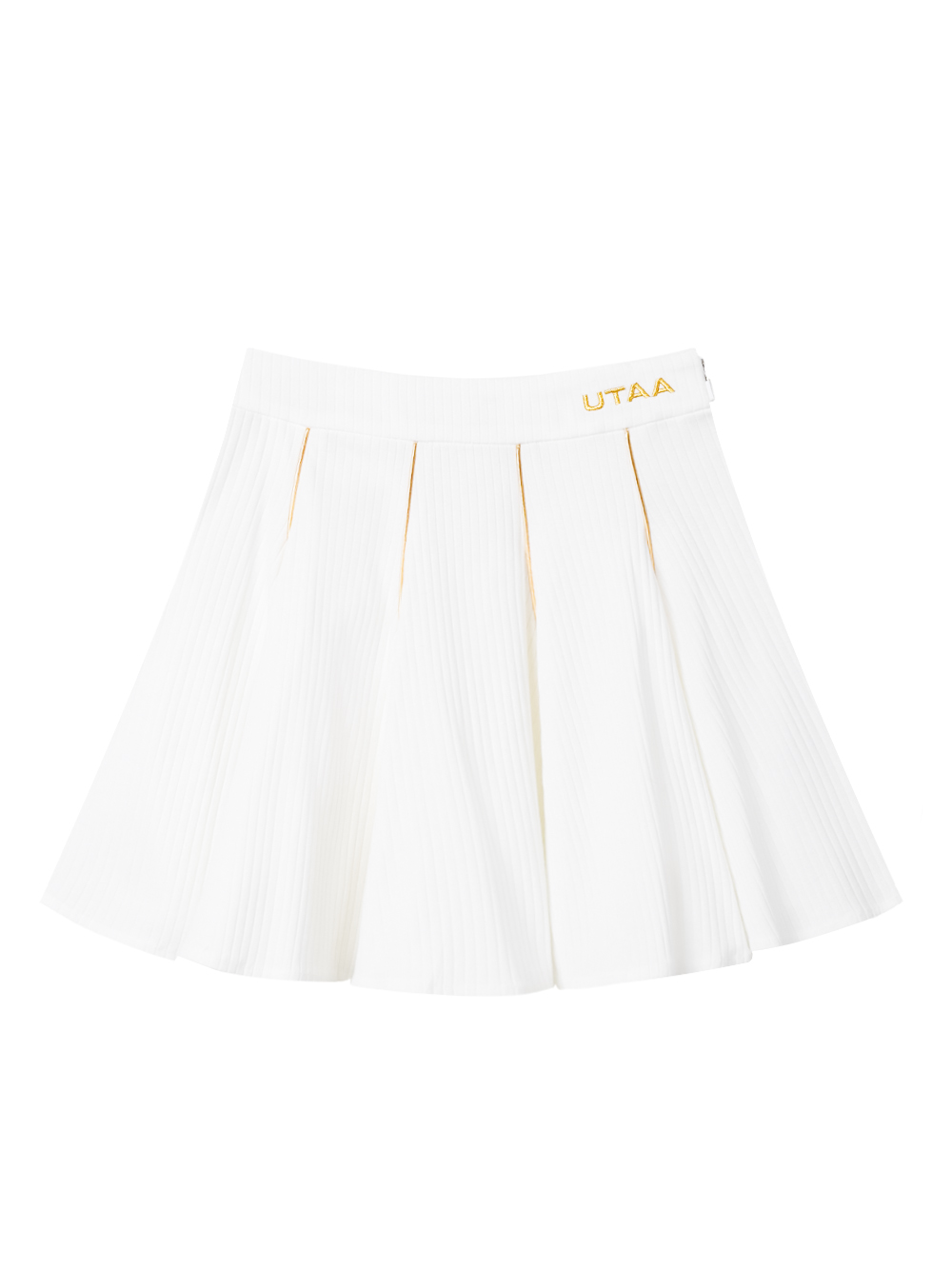 UTAA Gold Ring Panther Lustre Flare Skirt : White (UD2SKF404WH)