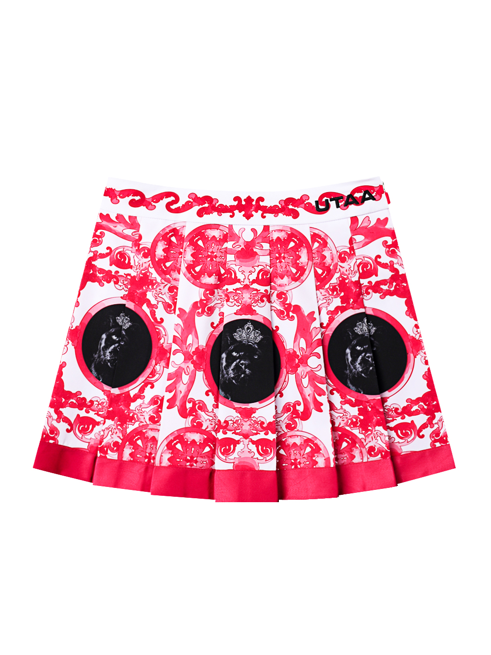 UTAA Sequence Baroque Graphic Pleats Skirt : Pink (UD2SKF495PK)