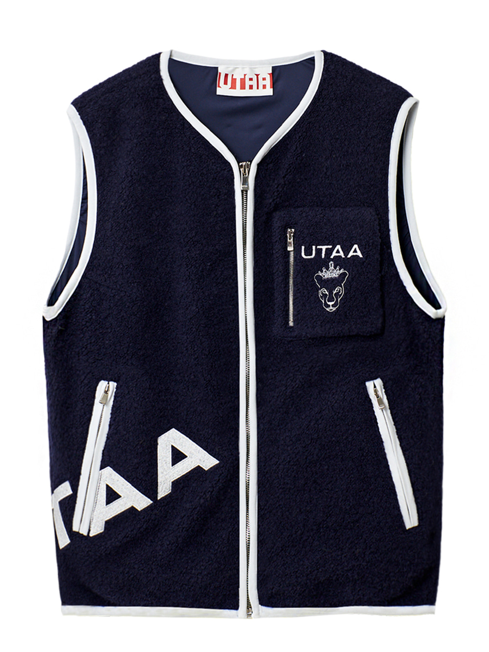 UTAA Crown Panther Pocket Fleece Vest :  Women&#039;s Navy (UB4VTF843NA)
