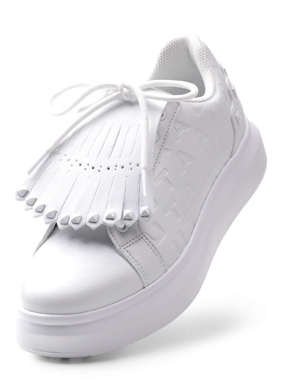 UTAA Marker Derby Stud Kiltie Sneakers : Women&#039;s White (UC0GHF110WH)