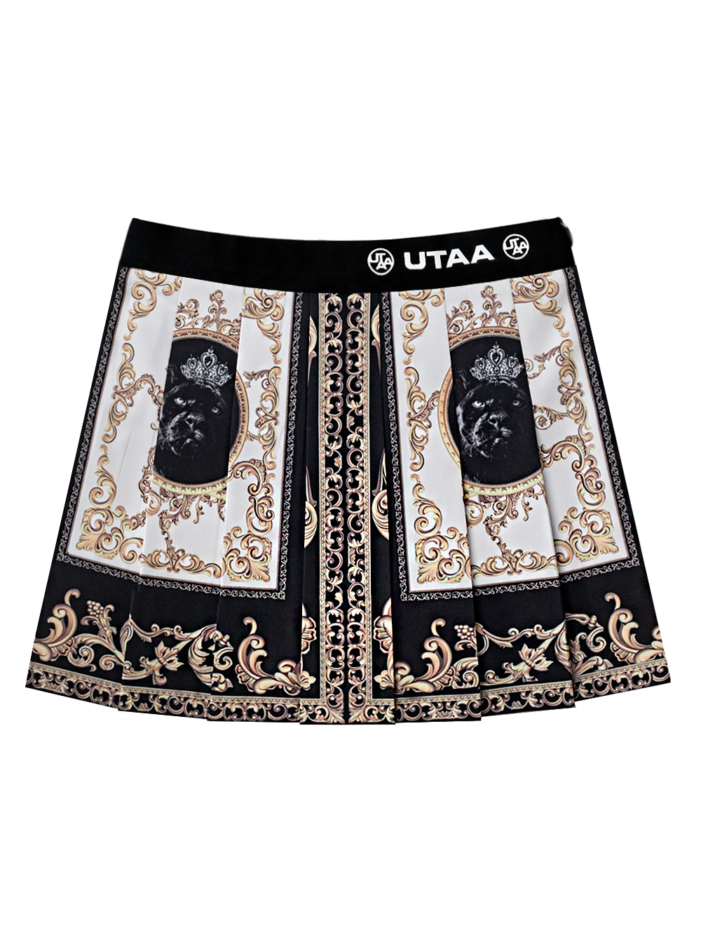 UTAA Neon Baroque Short Skirt : Black (UD2SKF301BK)