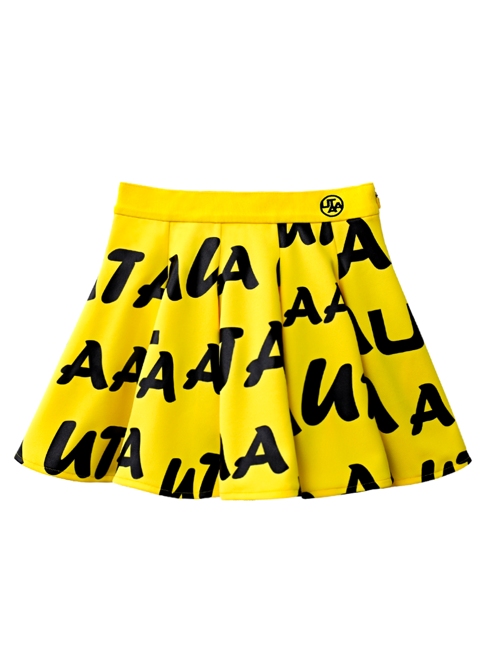 UTAA Calli Wave Logo Flare Skirt : Yellow (UD1SKF328YE)