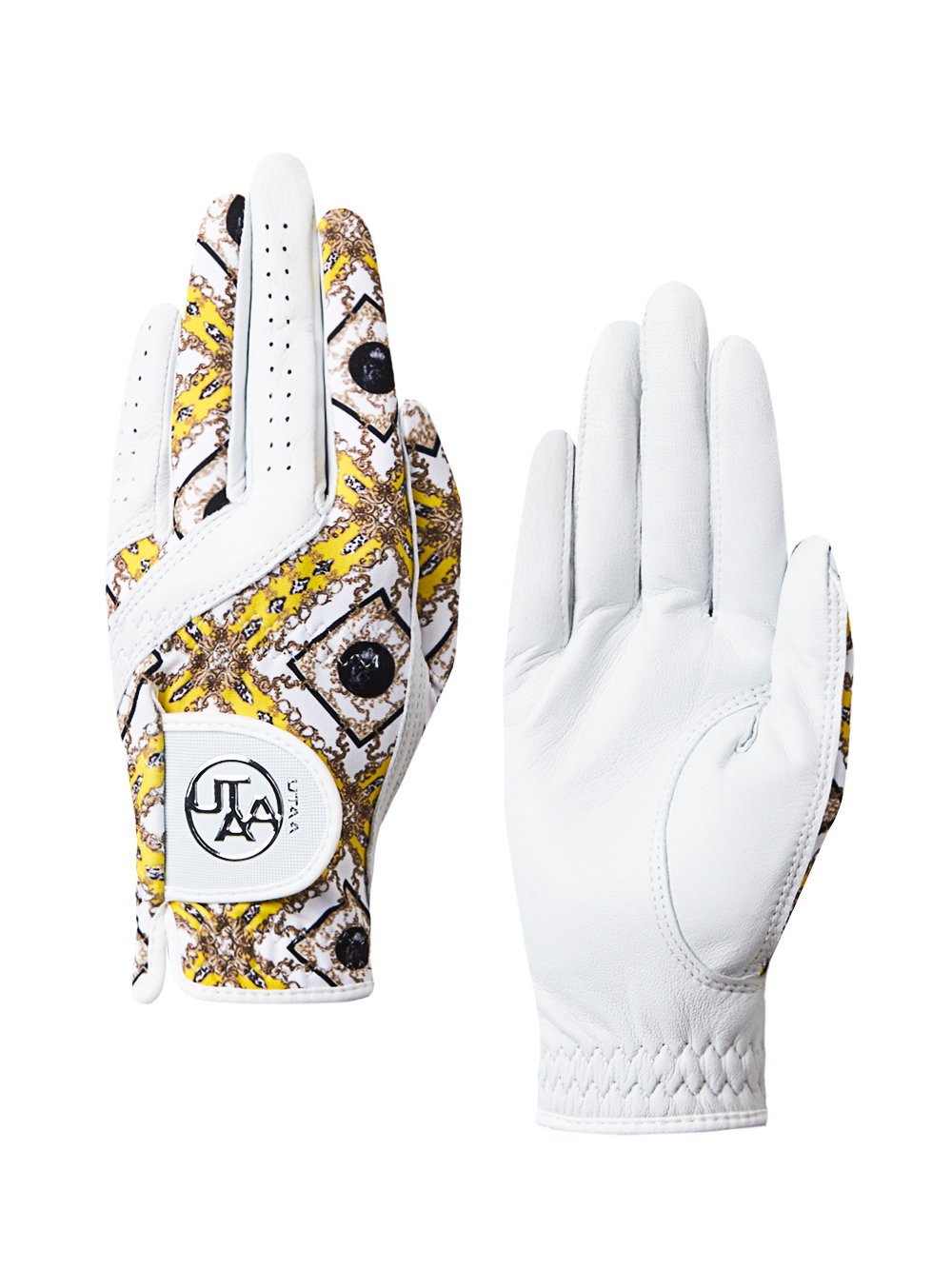 UTAA APEX Chain Baroque Golf Gloves : Women&#039;s Yellow (UD0GVF493YE)