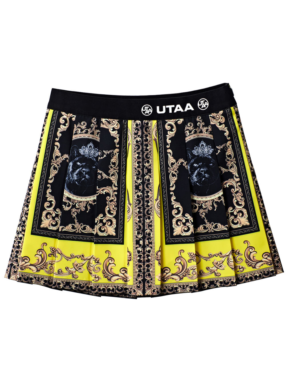 UTAA Neon Baroque Short Skirt : Yellow (UC2SKF301YE)