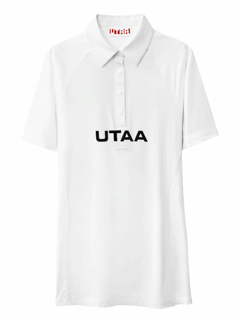 UTAA Reflected Logo Mesh Raglan Polo T-Shirts : Women&#039;s White (UB3TSF460WH)