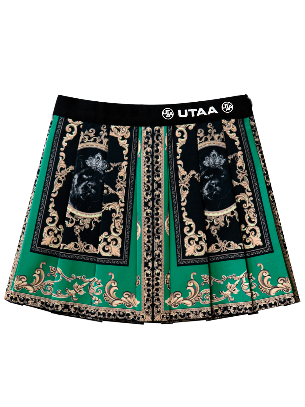 UTAA Neon Baroque Short Skirt : Green (UD2SKF301GN)