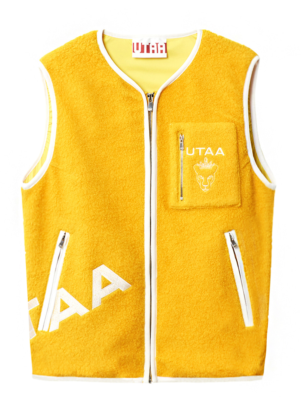 UTAA Crown Panther Pocket Fleece Vest :  Women&#039;s Yellow(UB4VTF843YE)
