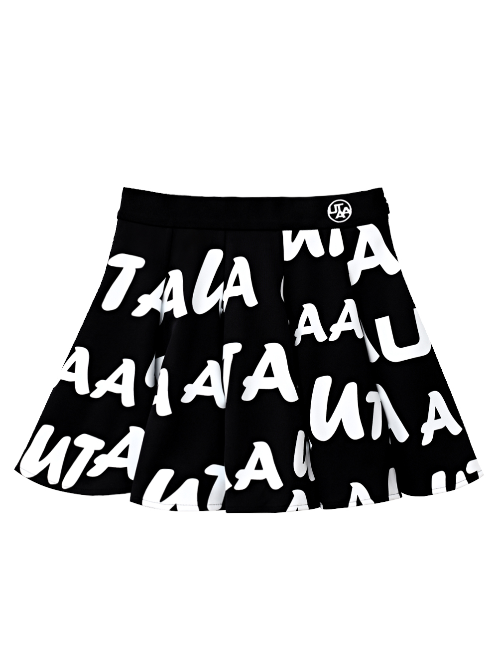 UTAA Calli Wave Logo Flare Skirt : Black (UD1SKF328BK)
