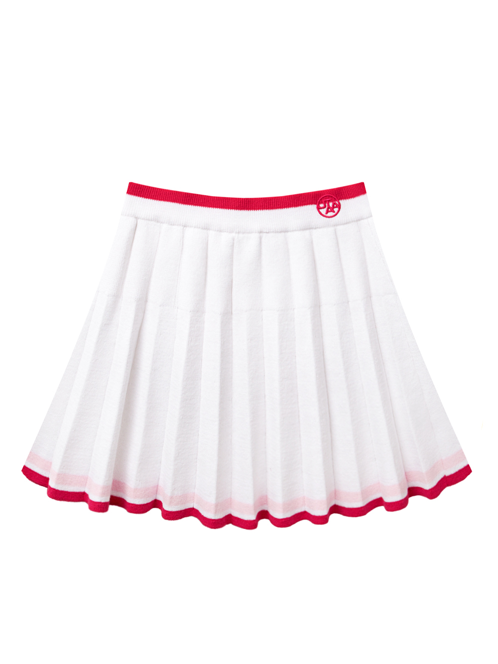 UTAA Amber Double Stripe Knit Flare Skirt : White (UD2SKF262WH)