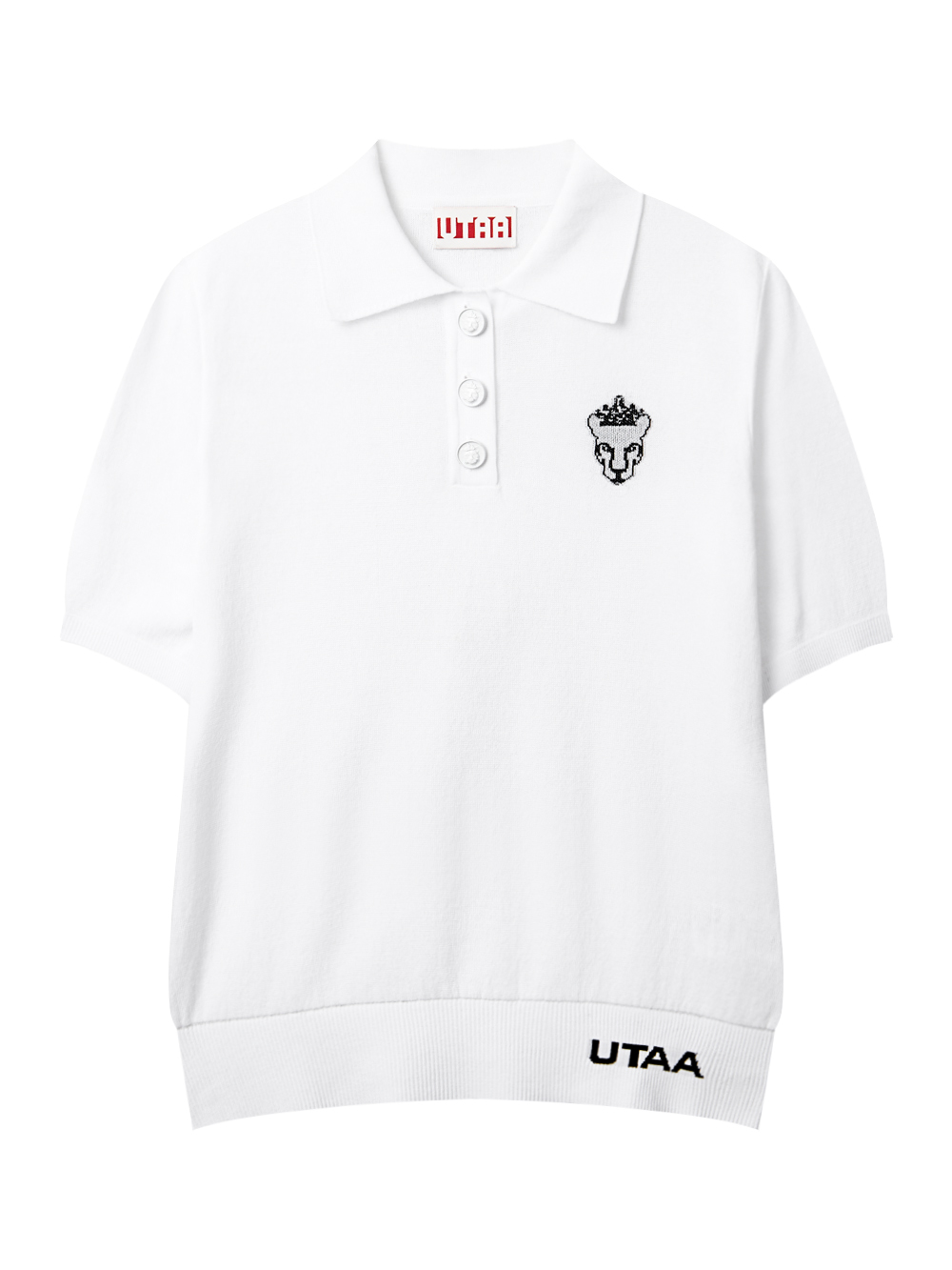 UTAA Crown Panther Wappen Classical PK Knit : Men&#039;s White (UD2KTM425WH)