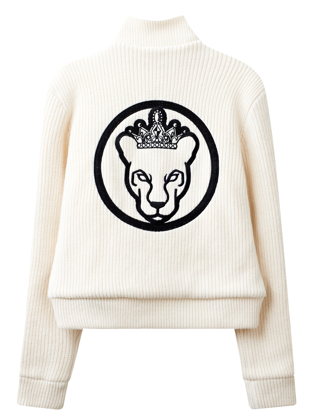 Utaa Crown Panther Knit Fur Jumper Women S White Uc Jpf Wh