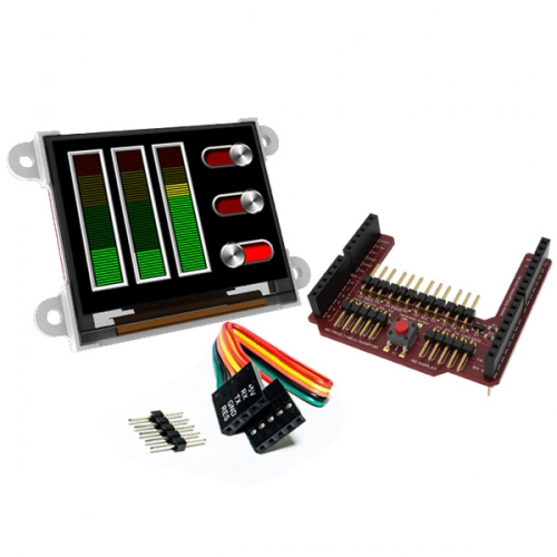 1.7 인치 OLED 아두이노 디스플레이 팩 uOLED-160G2-AR(1.7 inch OLED Pack for Arduino w/Adaptor Shield + Cable)