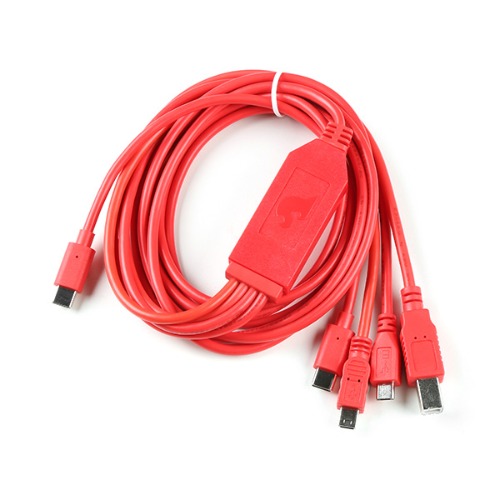 멀티 커넥터 USB 케이블 -USB C, 4 커넥터 (SparkFun 4-in-1 Multi-USB Cable - USB-C Host)