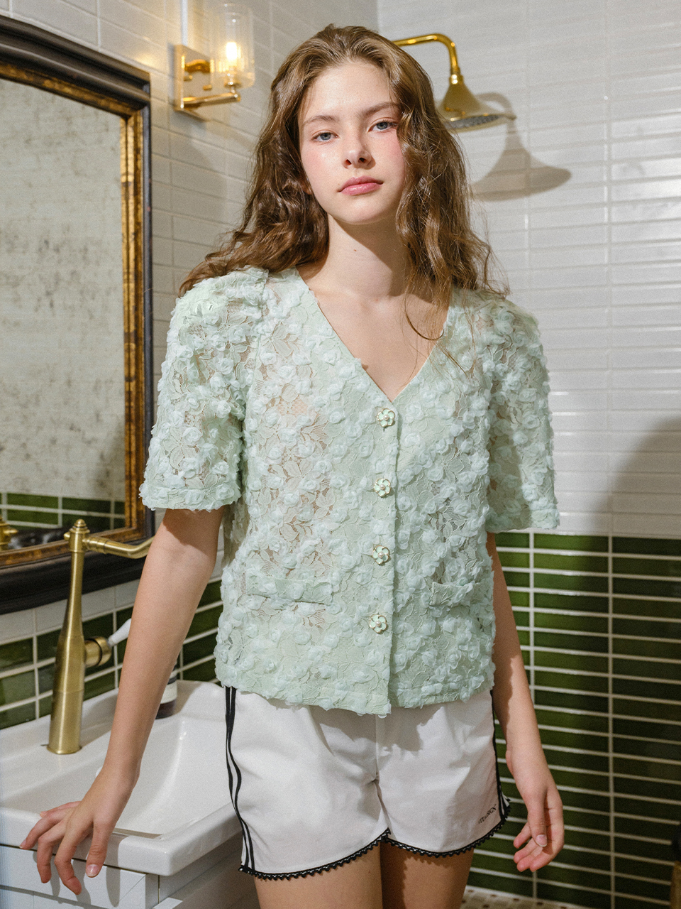 [06/28 Pre-order delivery] Rose Flower Lace Blouse