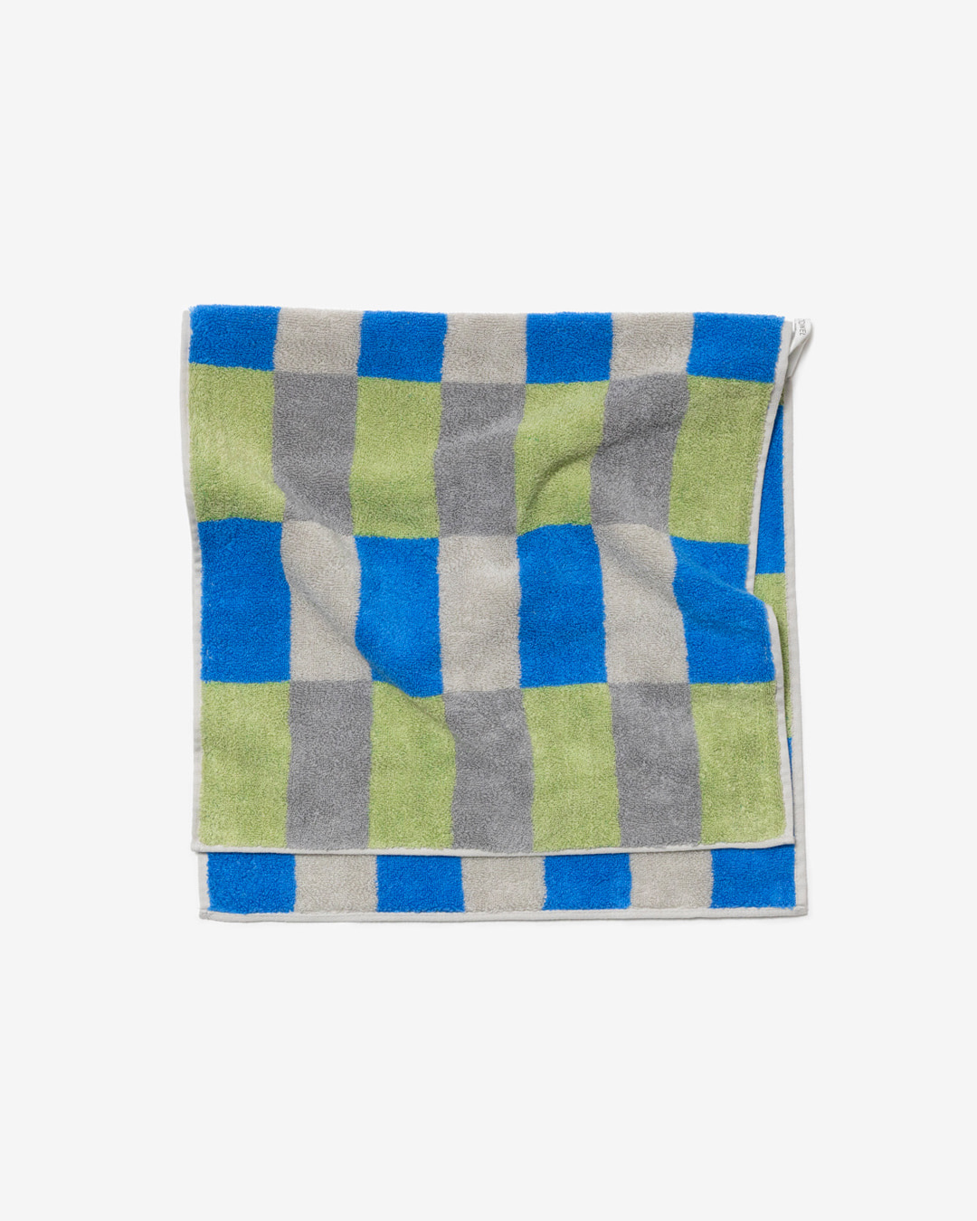 CHECK FACE TOWEL - KHAKI BLUE