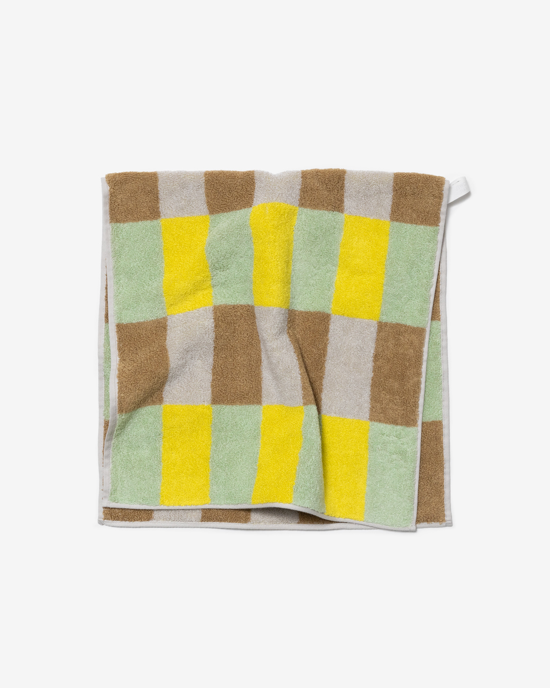 CHECK FACE TOWEL - SAND YELLOW