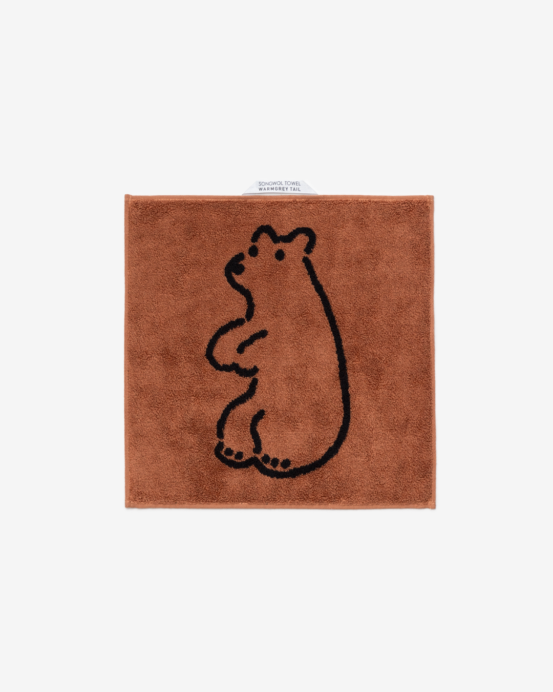 HUGGY BEAR HAND TOWEL - BRICK