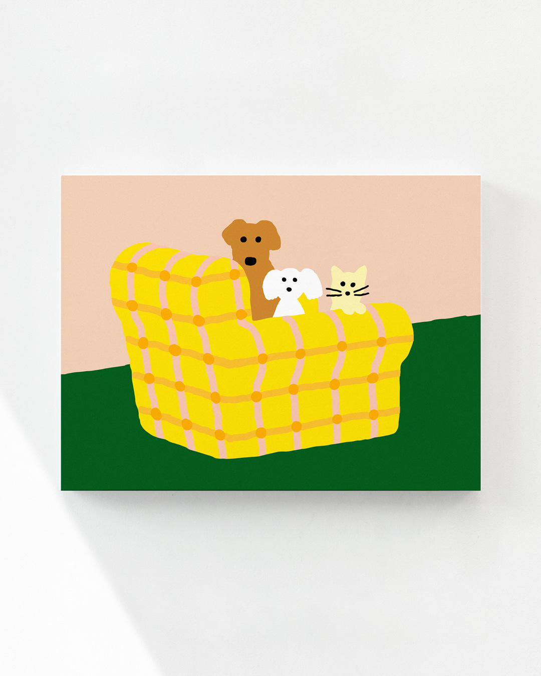 ARMCHAIR DOGS &amp; CAT CANVAS