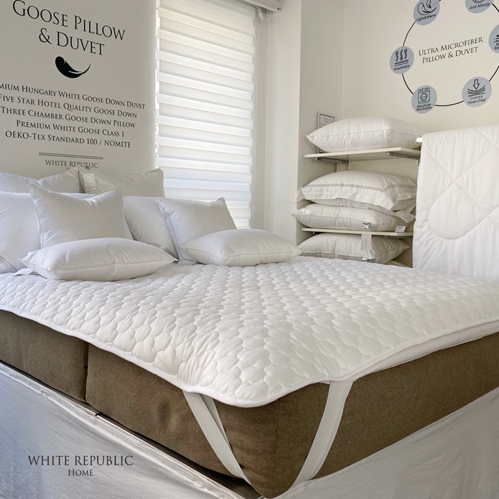 60수 Duke Mattress Protector with band WH (SS, Q, K, EK)