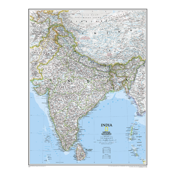 내셔널지오그래픽 인도전도 - 코팅형 78cm x 110cm