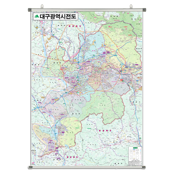 대구광역시전도 중size 족자형 110cmx150cm 대구지도