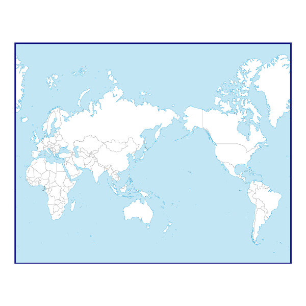 세계지도 백지도03 중size 양면코팅형 150cmx110cm