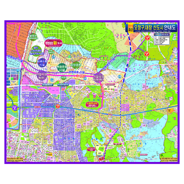 오정구,대장신도시안내도 대size 코팅형 180cmx150cm 부천시지도