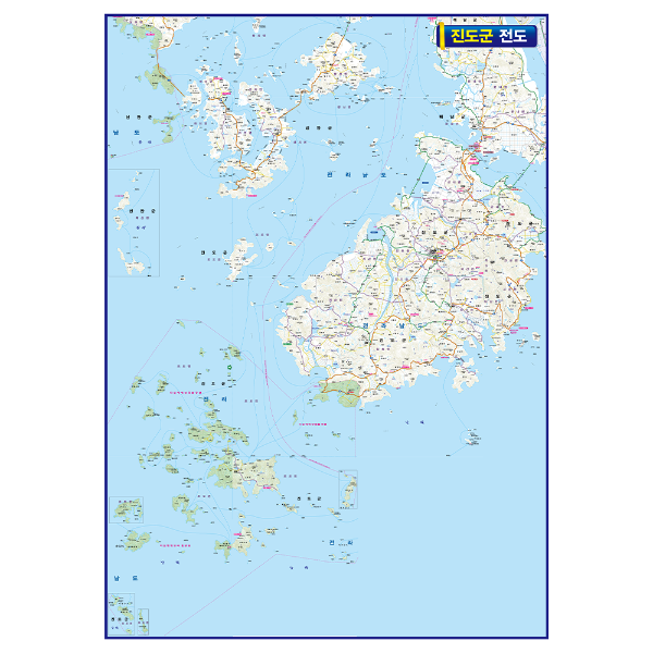 전라남도 진도군 지도 중size 110cmx150cm 진도군전도