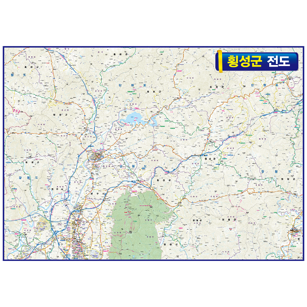 강원도 횡성군 지도 소size 110cmX78cm 횡성군전도