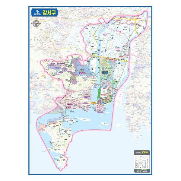 부산광역시 강서구관내도 경계지도 코팅 110cmX150cm