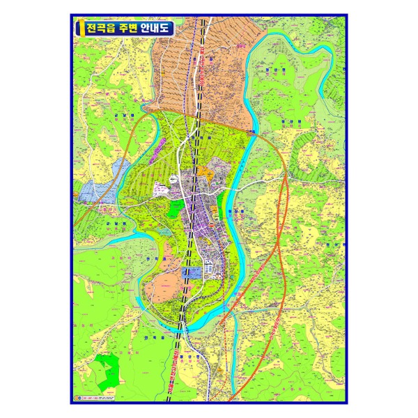 전곡읍 주변안내도 코팅 150cmx210cm 연천지도