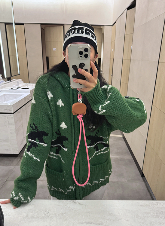 드키 니트 후드집업