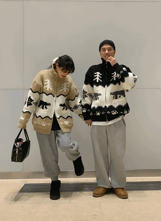 (couple) 에더 니트집업