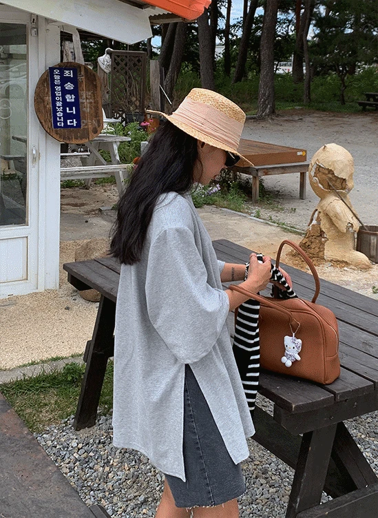 어깨패드박시반팔티-t