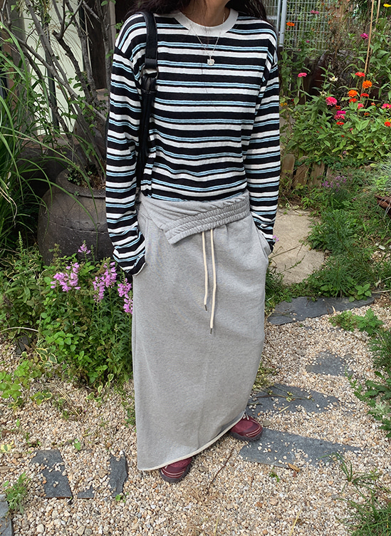 H라인폴더롱스커트-sk