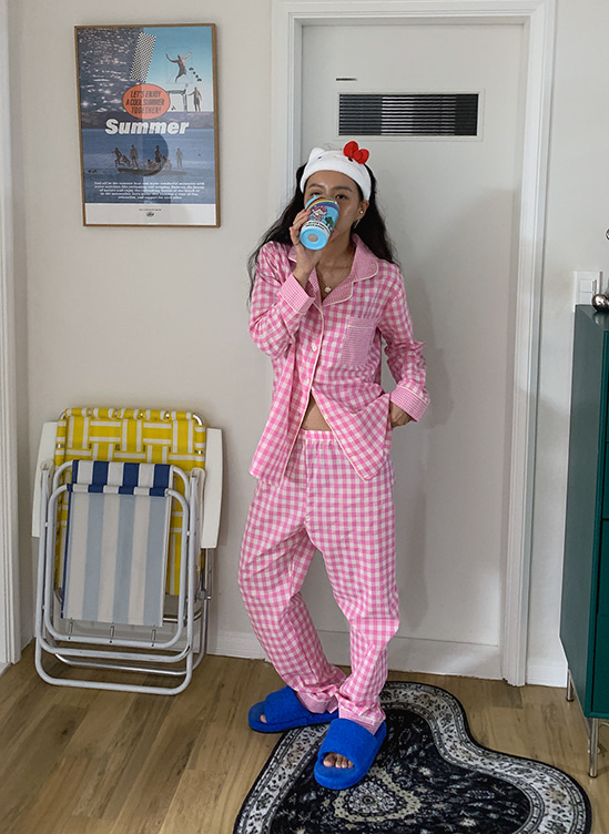 체크홈웨어세트-set