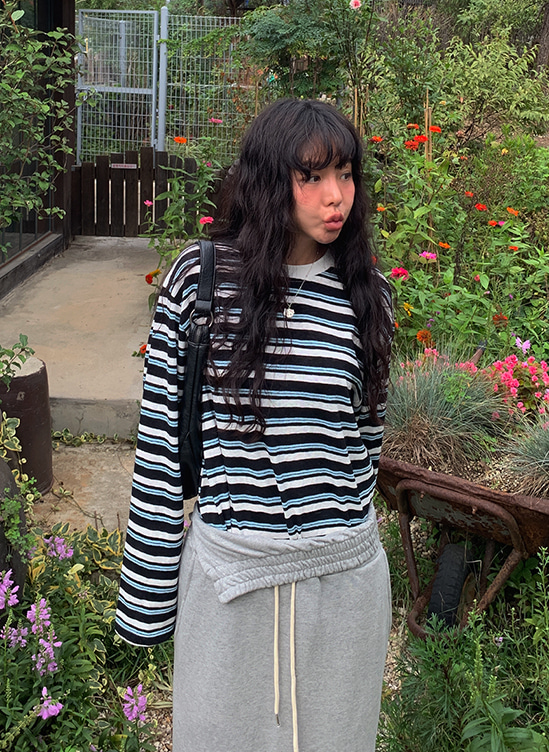 믹스스트라이프긴팔티-t