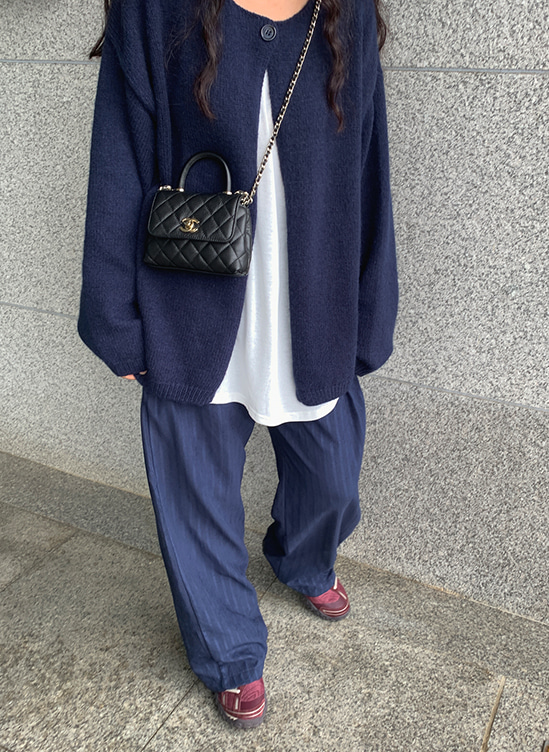 홀단추니트가디건 ㅣ 네이비