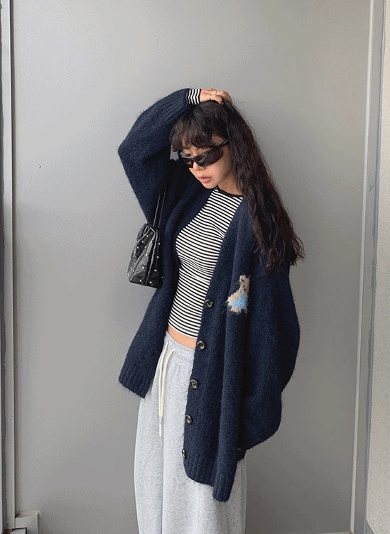 곰돌이울니트가디건