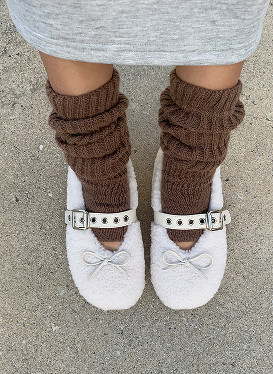 벨트양털플랫슈즈