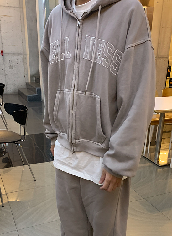 (man) 기모웰니후드집업