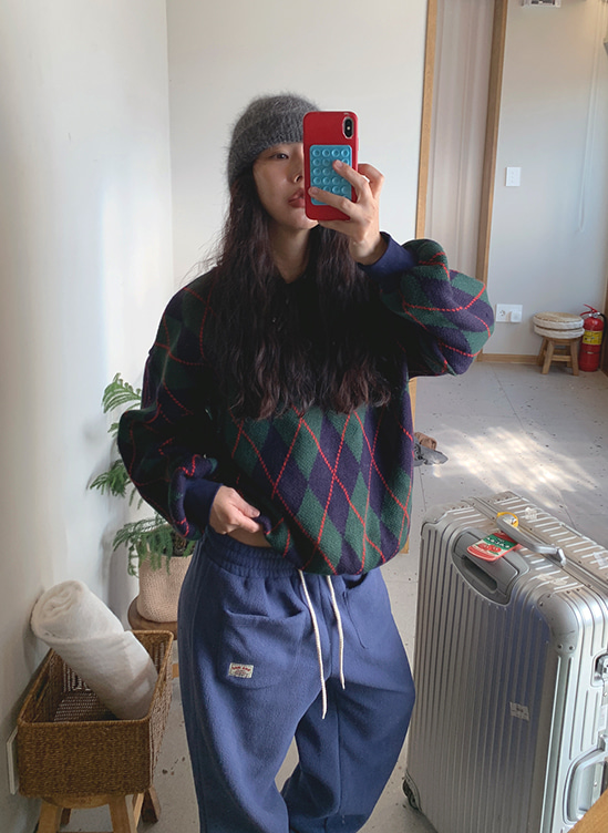 타탄체크니트-nt