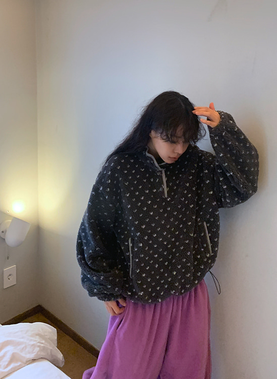 뽀글후리스똑딱집업