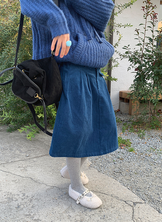 포켓골덴스커트-sk ㅣ 블루