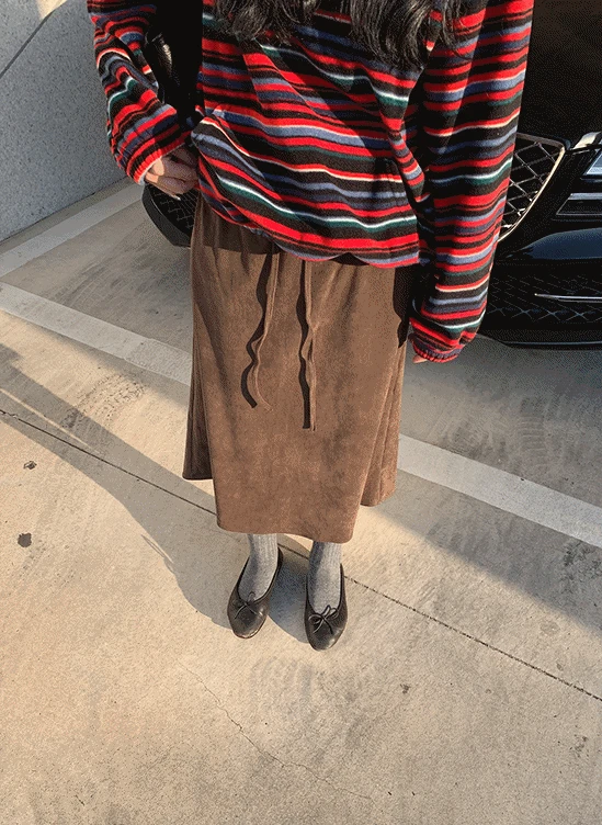 스웨이드스커트-sk ㅣ 브라운