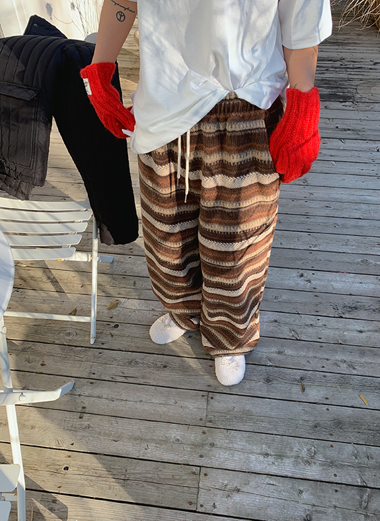 울와이드뽀송팬츠-p ㅣ 브라운