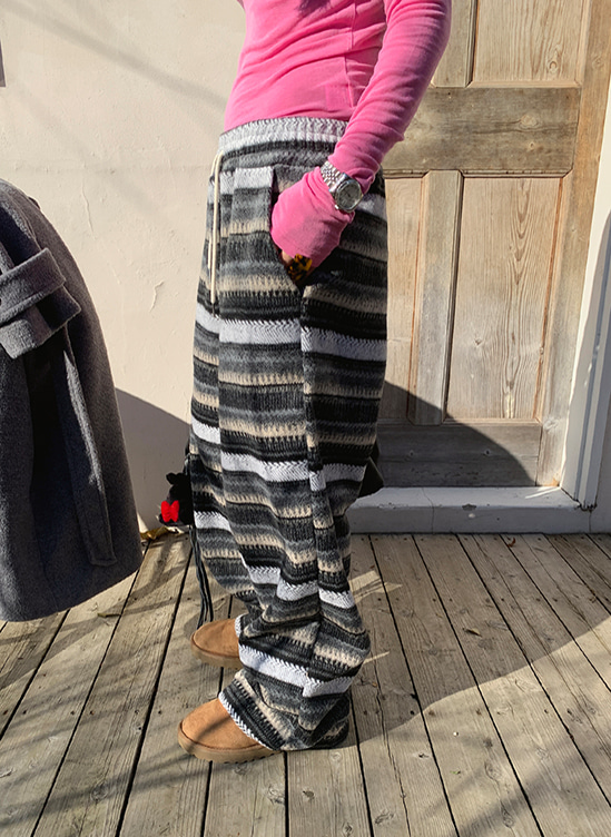 울와이드뽀송팬츠-p ㅣ 블랙